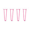 Hairpin Legs Set of 4, 2-Rod Design - Fuchsia Powder Coated Finish
