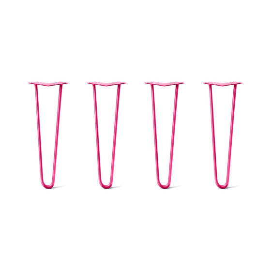 Hairpin Legs Set of 4, 2-Rod Design - Fuchsia Powder Coated Finish