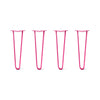 DIY Hairpin Legs Hairpin Legs 19" / Fuchsia / 1/2" Hairpin Legs Set of 4, 2-Rod Design - Fuchsia Powder Coated Finish