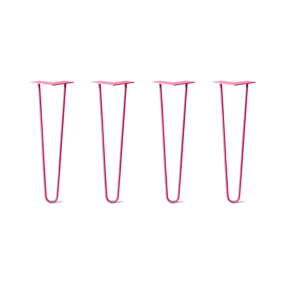 Hairpin Legs Set of 4, 2-Rod Design - Fuchsia Powder Coated Finish