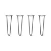 Hairpin Legs Set of 4, 2-Rod Design - Jet Black Satin Powder Coated Finish