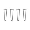 DIY Hairpin Legs Hairpin Legs 19" / Jet Black Satin / 1/2" Hairpin Legs Set of 4, 2-Rod Design - Jet Black Satin Powder Coated Finish