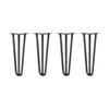 DIY Hairpin Legs Hairpin Legs 19" / Jet Black Satin / 1/2" Hairpin Legs Set of 4, 3-Rod Design - Jet Black Satin Powder Coated Finish