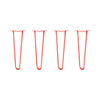Hairpin Legs Set of 4, 2-Rod Design - Orange-Red Powder Coated Finish