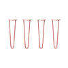 Hairpin Legs Set of 4, 2-Rod Design - Orange-Red Powder Coated Finish