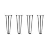 DIY Hairpin Legs Hairpin Legs 19" / Raw Steel / 1/2" Hairpin Legs Set of 4, 3-Rod Design - Raw Steel