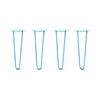 DIY Hairpin Legs Hairpin Legs 19" / Teal / 1/2" Hairpin Legs Set of 4, 2-Rod Design - Teal Powder Coated Finish