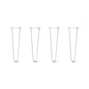 DIY Hairpin Legs Hairpin Legs 19" / White / 1/2" Hairpin Legs Set of 4, 2-Rod Design - White Powder Coated Finish