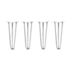 DIY Hairpin Legs Hairpin Legs 19" / White / 1/2" Hairpin Legs Set of 4, 3-Rod Design - White Powder Coated Finish