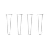 DIY Hairpin Legs Hairpin Legs 19" / White / 3/8" Hairpin Legs Set of 4, 2-Rod Design - White Powder Coated Finish