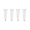 Hairpin Legs Set of 4, 3-Rod Design - White Powder Coated Finish