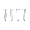DIY Hairpin Legs Hairpin Legs 19" / White / 3/8" Hairpin Legs Set of 4, 3-Rod Design - White Powder Coated Finish