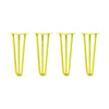 DIY Hairpin Legs Hairpin Legs 19" / Yellow / 1/2" Hairpin Legs Set of 4, 3-Rod Design - Yellow Powder Coated Finish