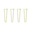 DIY Hairpin Legs Hairpin Legs 19" / Yellow / 3/8" Hairpin Legs Set of 4, 2-Rod Design - Yellow Powder Coated Finish