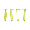 DIY Hairpin Legs Hairpin Legs 19" / Yellow / 3/8" Hairpin Legs Set of 4, 3-Rod Design - Yellow Powder Coated Finish