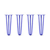 DIY Hairpin Legs Hairpin Legs 20" / Blue / 1/2" Hairpin Legs Set of 4, 3-Rod Design - Blue Powder Coated Finish