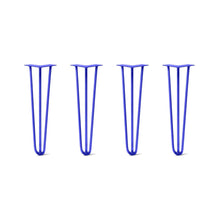  Hairpin Legs Set of 4, 3-Rod Design - Blue Powder Coated Finish