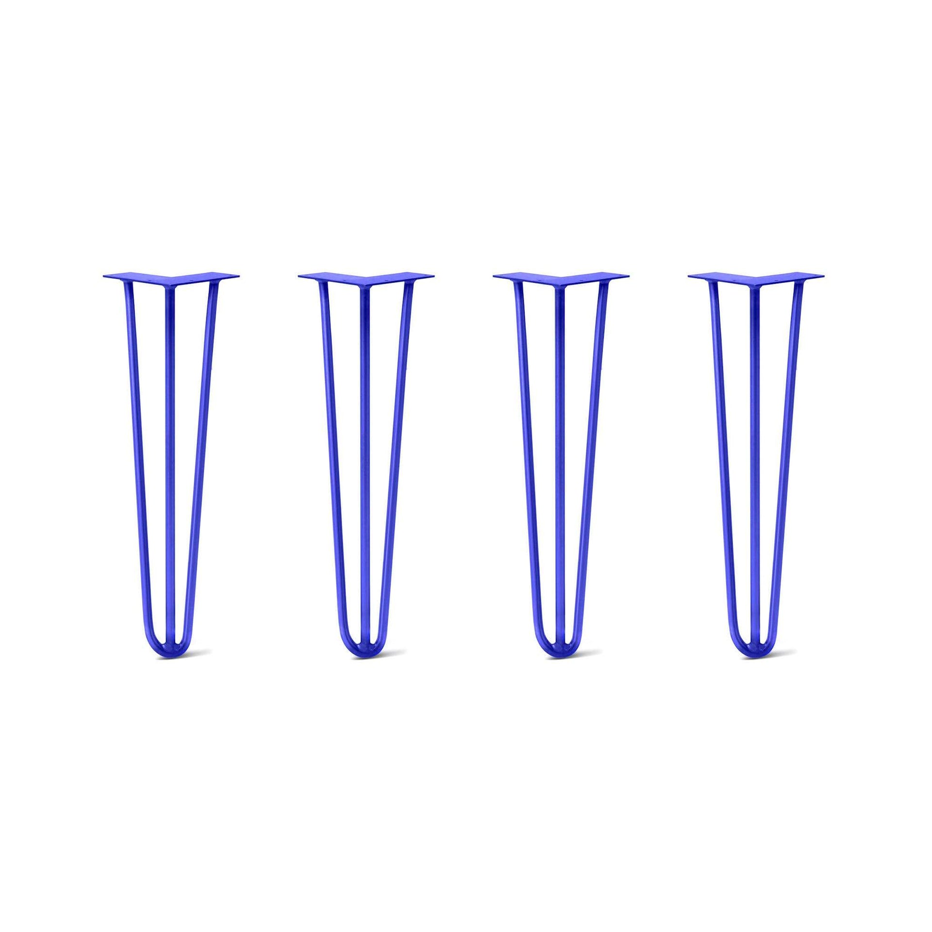 DIY Hairpin Legs Hairpin Legs 20" / Blue / 3/8" Hairpin Legs Set of 4, 3-Rod Design - Blue Powder Coated Finish