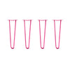 Hairpin Legs Set of 4, 2-Rod Design - Fuchsia Powder Coated Finish