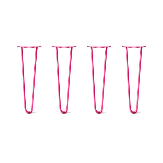 Hairpin Legs Set of 4, 2-Rod Design - Fuchsia Powder Coated Finish