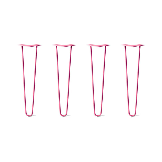 Hairpin Legs Set of 4, 2-Rod Design - Fuchsia Powder Coated Finish