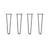 Hairpin Legs Set of 4, 2-Rod Design - Jet Black Satin Powder Coated Finish