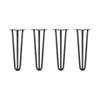 DIY Hairpin Legs Hairpin Legs 20" / Jet Black Satin / 1/2" Hairpin Legs Set of 4, 3-Rod Design - Jet Black Satin Powder Coated Finish