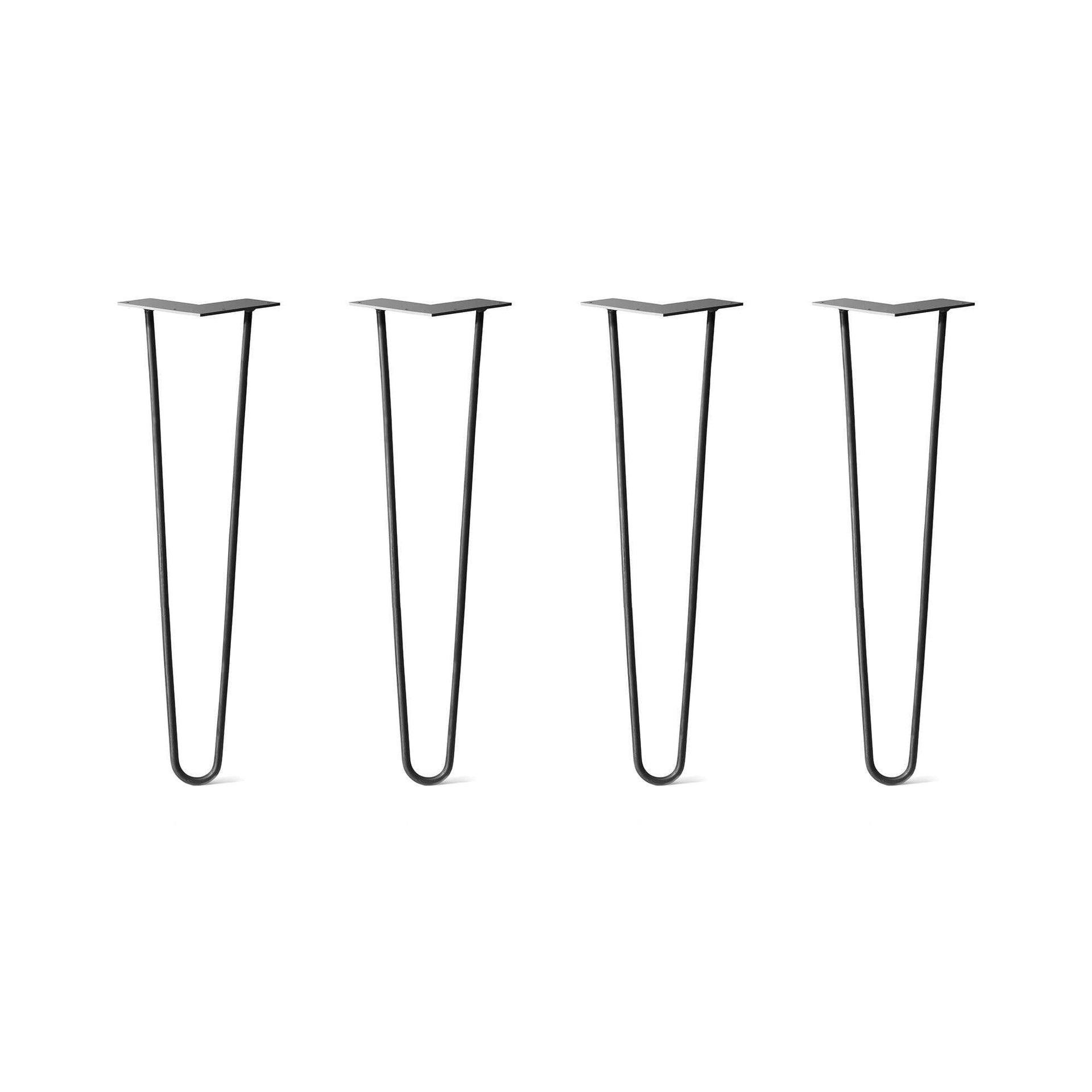 DIY Hairpin Legs Hairpin Legs 20" / Jet Black Satin / 3/8" Hairpin Legs Set of 4, 2-Rod Design - Jet Black Satin Powder Coated Finish