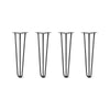 DIY Hairpin Legs Hairpin Legs 20" / Jet Black Satin / 3/8" Hairpin Legs Set of 4, 3-Rod Design - Jet Black Satin Powder Coated Finish
