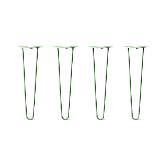 Hairpin Legs Set of 4, 2-Rod Design - Mint Powder Coated Finish