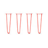Hairpin Legs Set of 4, 2-Rod Design - Orange-Red Powder Coated Finish