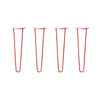 Hairpin Legs Set of 4, 2-Rod Design - Satin-Red Powder Coated Finish