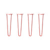 DIY Hairpin Legs Hairpin Legs 20" / Orange / Red / 3/8" Hairpin Legs Set of 4, 2-Rod Design - Orange-Red Powder Coated Finish
