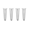 Hairpin Legs Set of 4, 3-Rod Design - Raw Steel