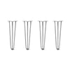 Hairpin Legs Set of 4, 3-Rod Design - Raw Steel