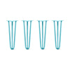 DIY Hairpin Legs Hairpin Legs 20" / Teal / 1/2" Hairpin Legs Set of 4, 3-Rod Design - Teal Powder Coated Finish