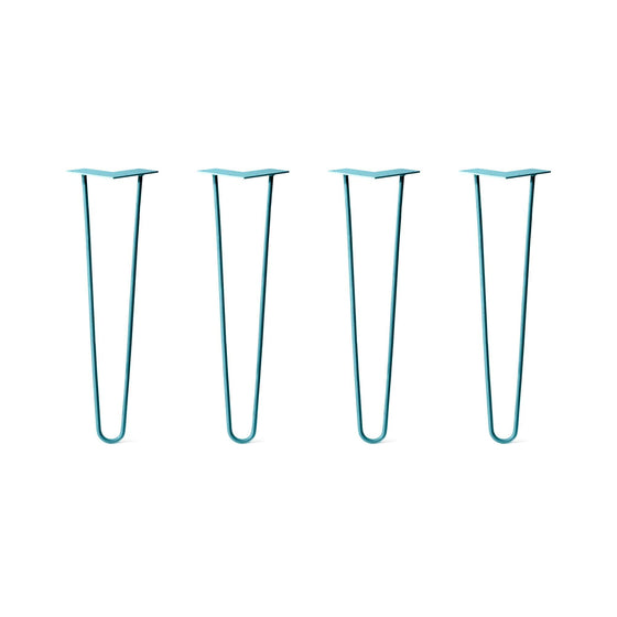 Hairpin Legs Set of 4, 2-Rod Design - Teal Powder Coated Finish