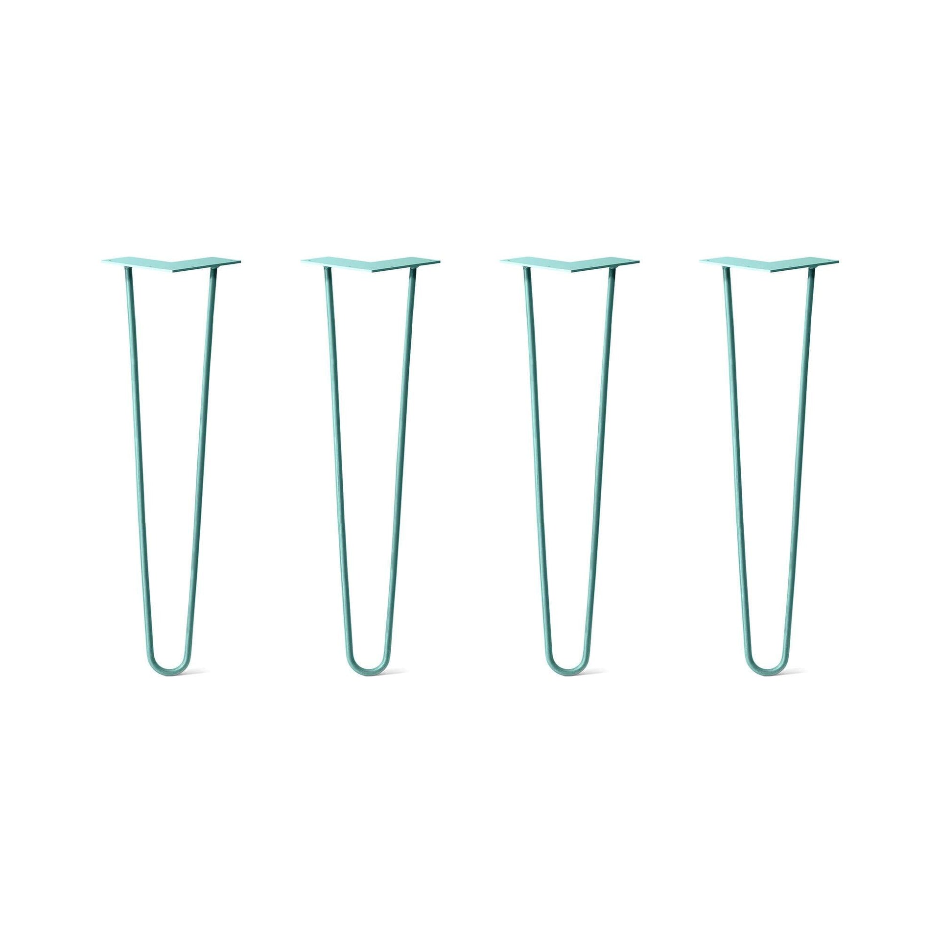 Hairpin Legs Set of 4, 2-Rod Design - Turquoise Powder Coated Finish