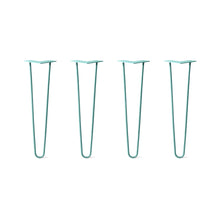  Hairpin Legs Set of 4, 2-Rod Design - Turquoise Powder Coated Finish