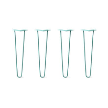  Hairpin Legs Set of 4, 2-Rod Design - Turquoise Powder Coated Finish