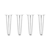 DIY Hairpin Legs Hairpin Legs 20" / White / 1/2" Hairpin Legs Set of 4, 3-Rod Design - White Powder Coated Finish