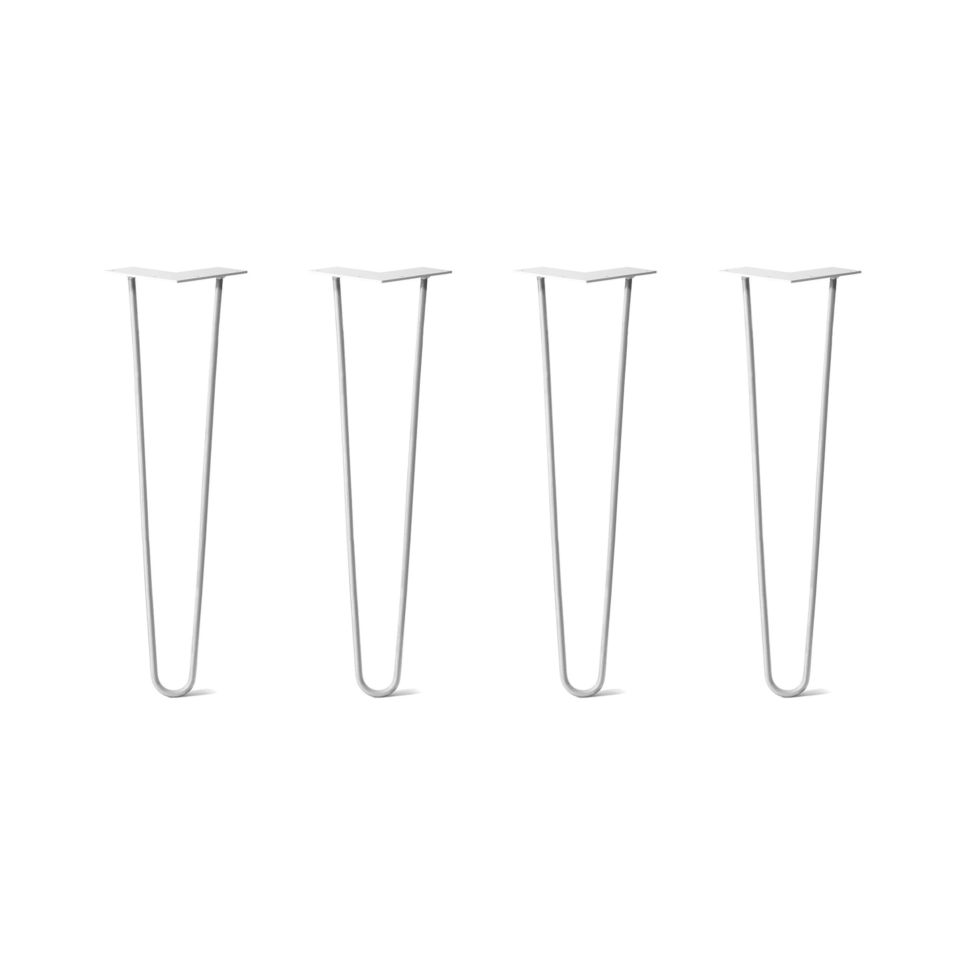 DIY Hairpin Legs Hairpin Legs 20" / White / 3/8" Hairpin Legs Set of 4, 2-Rod Design - White Powder Coated Finish