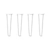 DIY Hairpin Legs Hairpin Legs 20" / White / 3/8" Hairpin Legs Set of 4, 2-Rod Design - White Powder Coated Finish