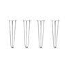 DIY Hairpin Legs Hairpin Legs 20" / White / 3/8" Hairpin Legs Set of 4, 3-Rod Design - White Powder Coated Finish