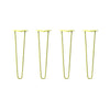 DIY Hairpin Legs Hairpin Legs 20" / Yellow / 3/8" Hairpin Legs Set of 4, 2-Rod Design - Yellow Powder Coated Finish