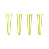 DIY Hairpin Legs Hairpin Legs 20" / Yellow / 3/8" Hairpin Legs Set of 4, 3-Rod Design - Yellow Powder Coated Finish