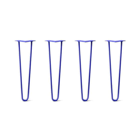 Hairpin Legs Set of 4, 2-Rod Design - Blue Powder Coated Finish
