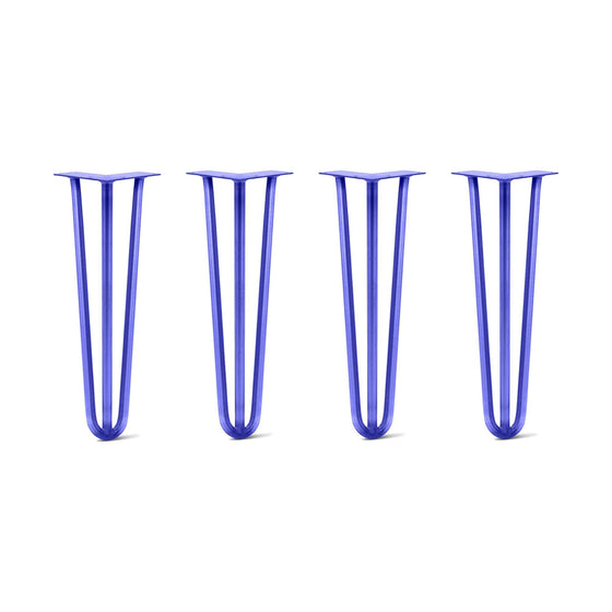 Hairpin Legs Set of 4, 3-Rod Design - Blue Powder Coated Finish
