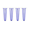 DIY Hairpin Legs Hairpin Legs 21" / Blue / 1/2" Hairpin Legs Set of 4, 3-Rod Design - Blue Powder Coated Finish
