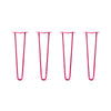 Hairpin Legs Set of 4, 2-Rod Design - Fuchsia Powder Coated Finish